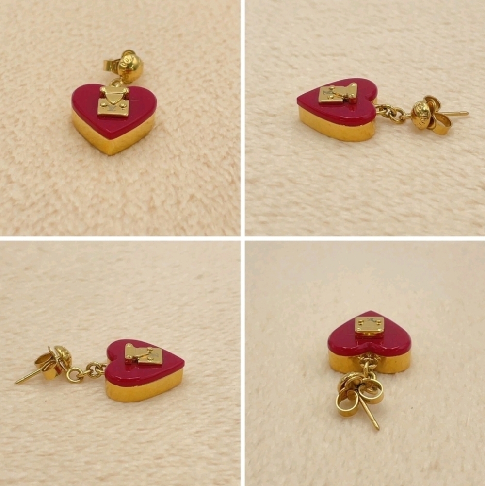 Louis Vuitton Pomme D'Amour Lock Me Heart Drop Earrings - Picture 13 of 16